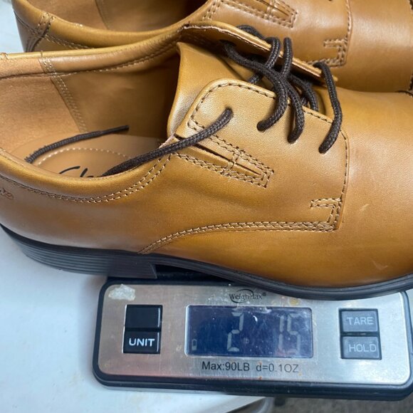 Clarks Tilden Cap Leather Oxford Dress Shoes Mens Size 11M Dark Tan Dress Shoe C - Picture 14 of 14